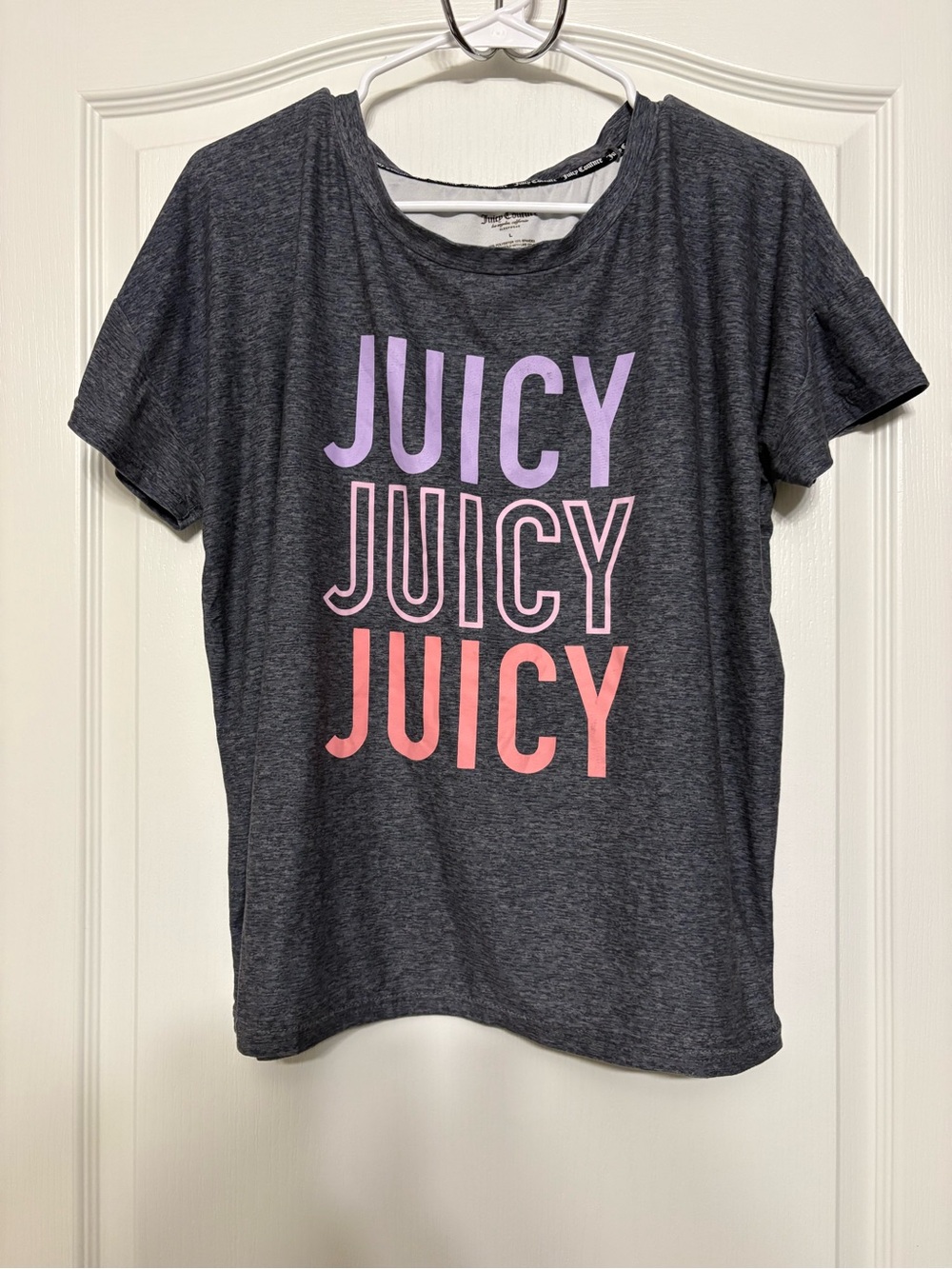 Juicy Couture Light Gray Sleepwear Top with Black Trim Logo